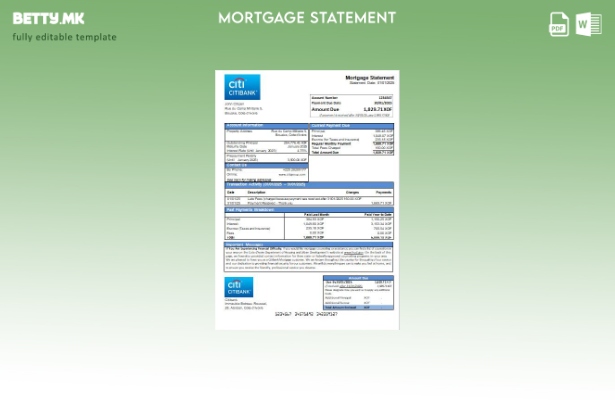 Модерен стил Шаблон за извод за хипотека од банка на Брегот на Слоновата Коска С